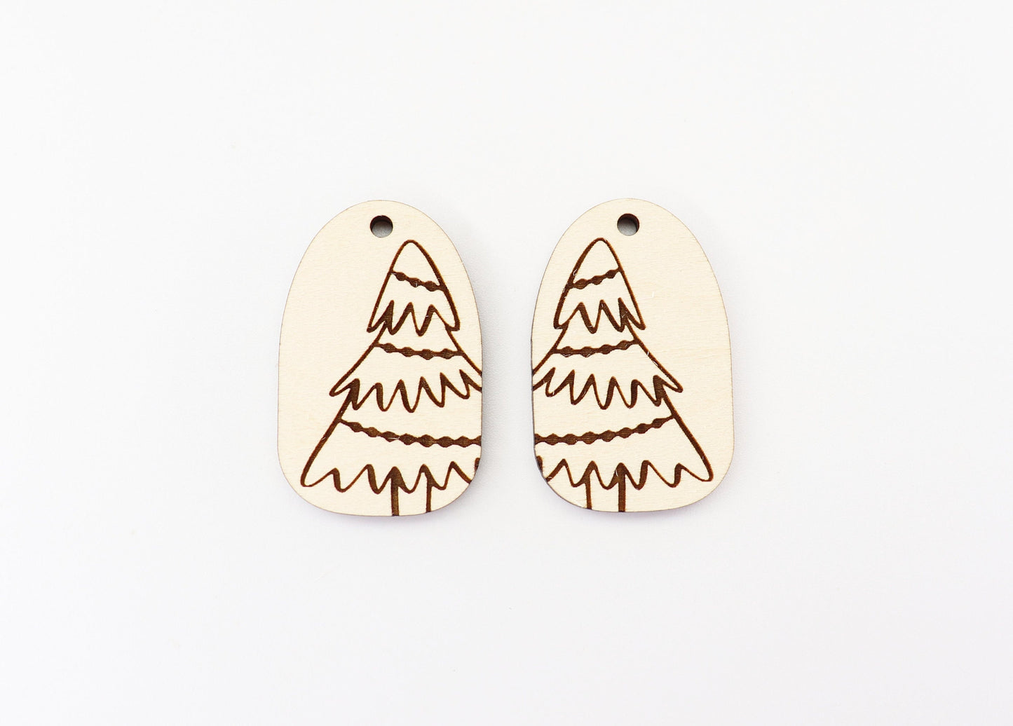 Christmas tree earring blanks, wood blanks