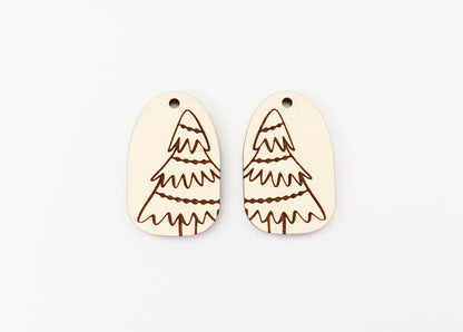 Christmas tree earring blanks, wood blanks