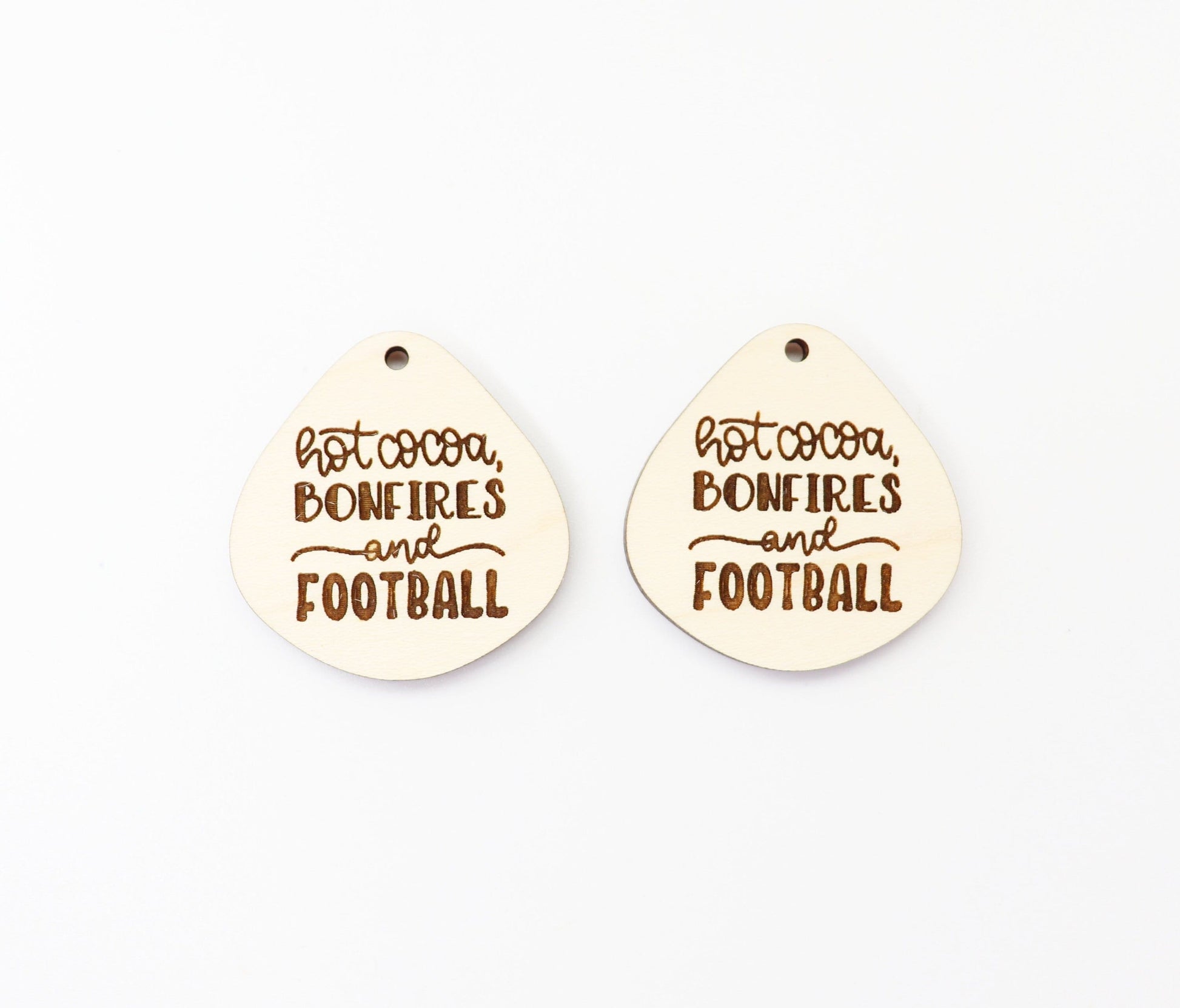 Football earring blanks, wood earring blanks