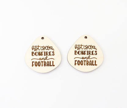 Football earring blanks, wood earring blanks