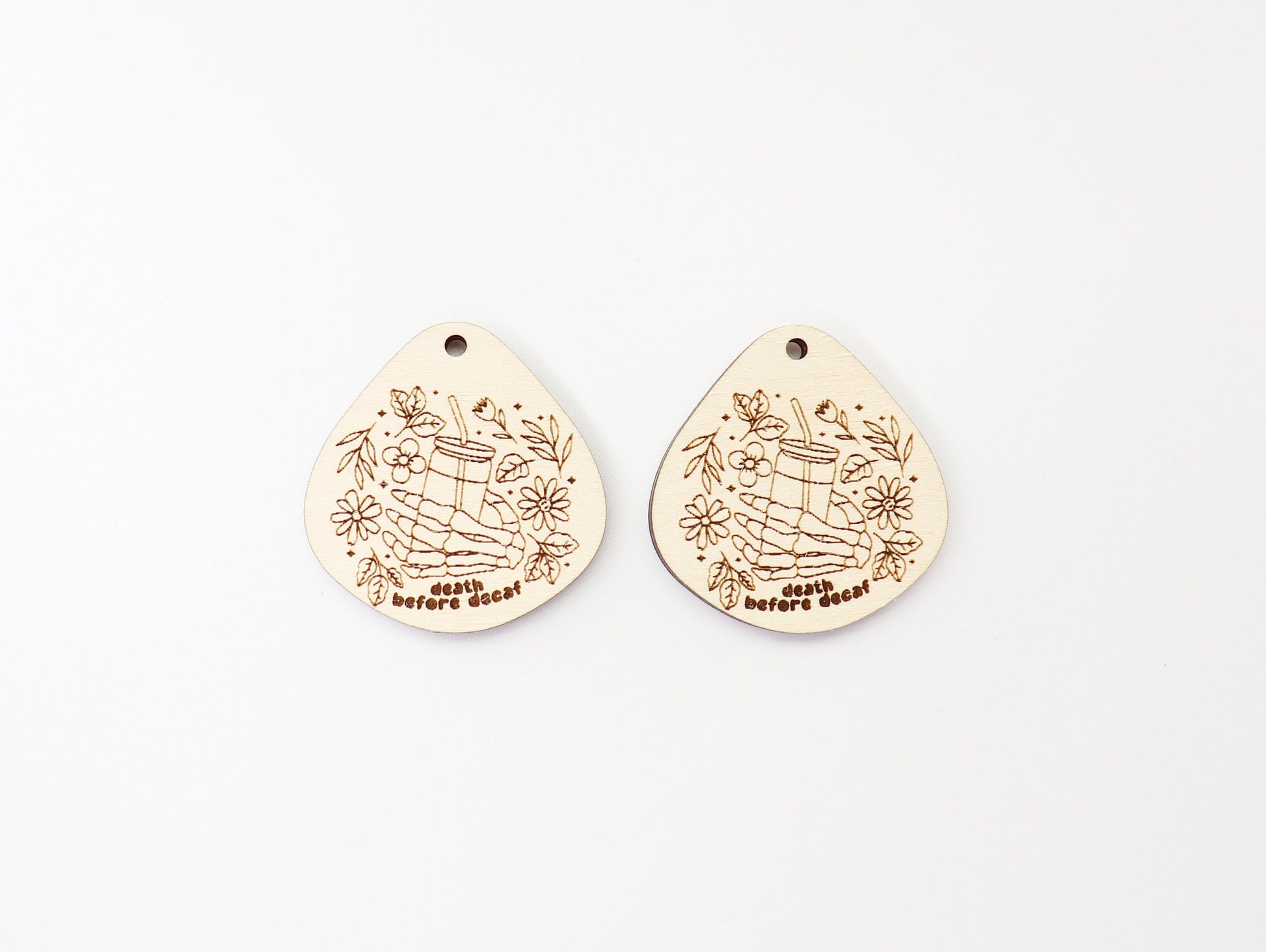 Coffee earring blanks, wood earrings