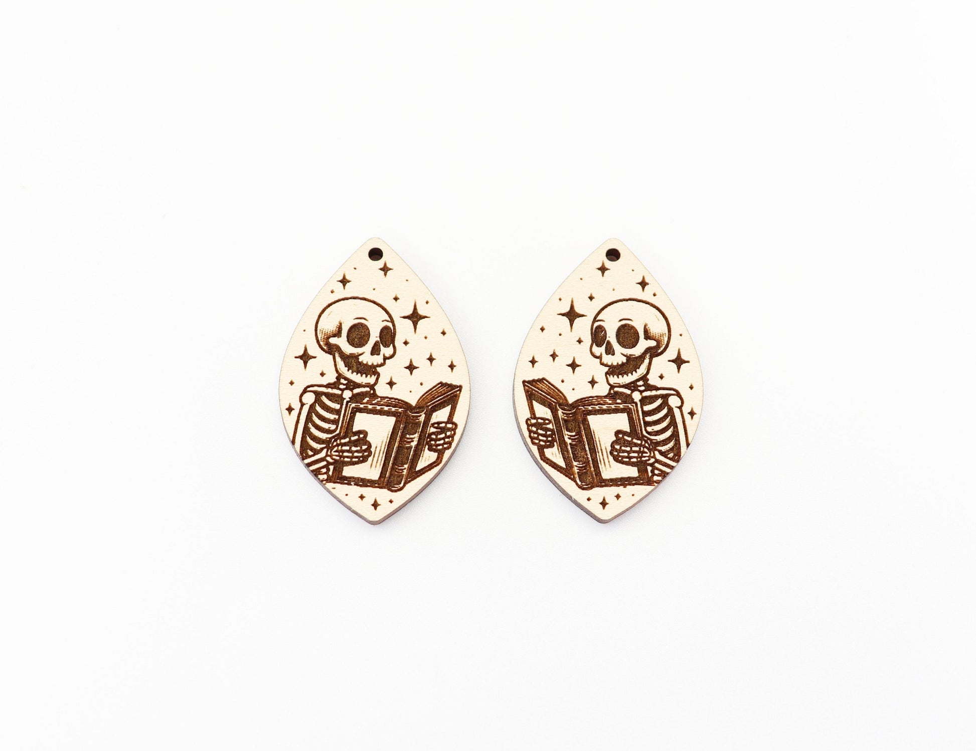 Skeleton reading earrings, earring blanks