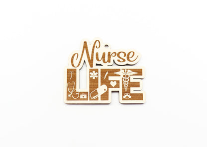 Nurse car charm, wood car charm blanks