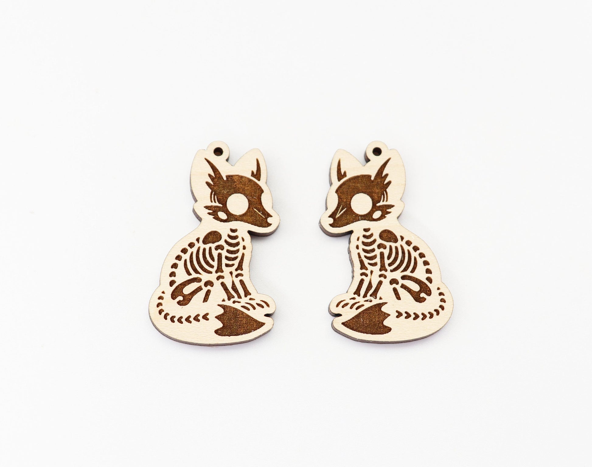 Fox Skeleton earrings, earring blanks