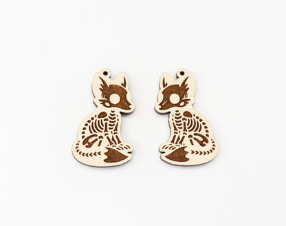 Fox Skeleton earrings, earring blanks