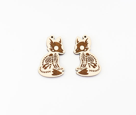 Fox Skeleton earrings, earring blanks