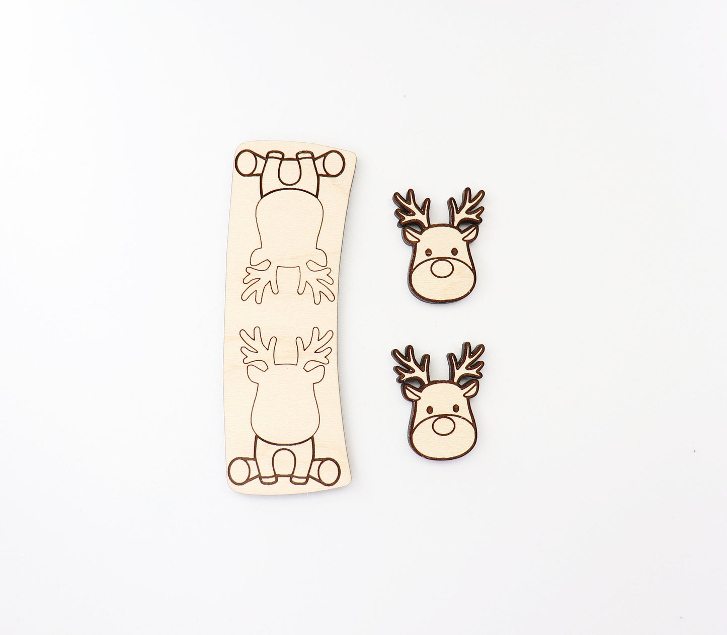 Reindeer Hair clip blanks, wood blanks, laser cut blanks