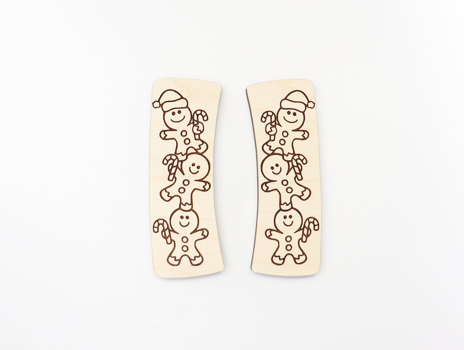 Gingerbread man Hair clip blanks, wood blanks, laser cut blanks