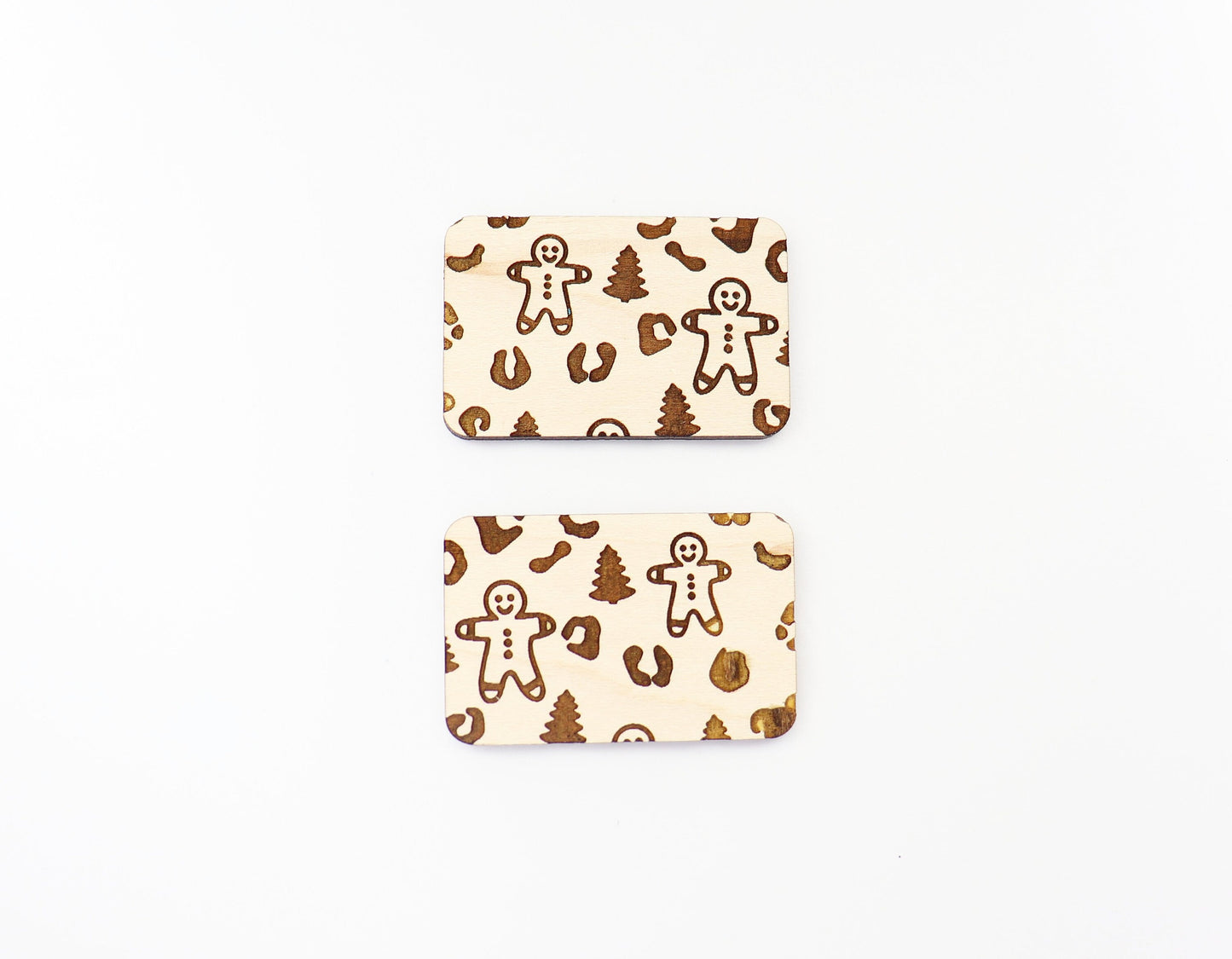 2 Inch Gingerbread man Hair clip blanks, wood blanks, laser cut blanks