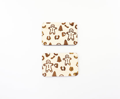 2 Inch Gingerbread man Hair clip blanks, wood blanks, laser cut blanks