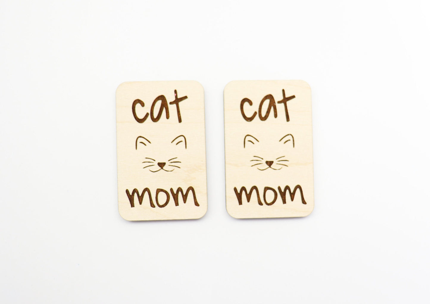 2 Inch cat mom Hair clip blanks, wood blanks, laser cut blanks