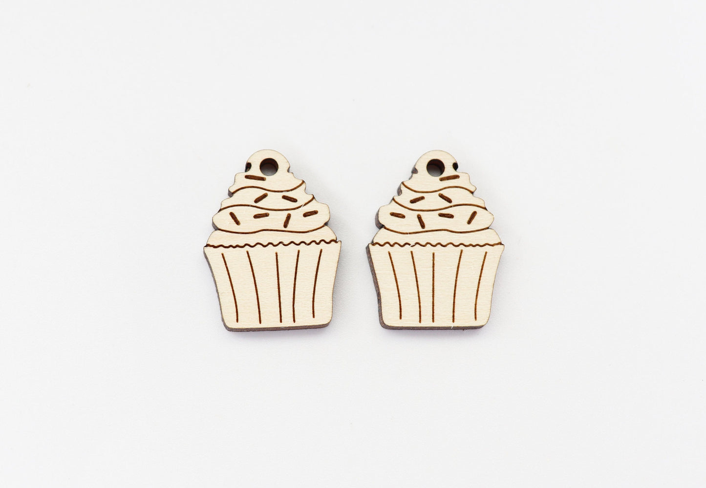 Cupcake earring blanks, wood earring blanks