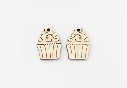 Cupcake earring blanks, wood earring blanks