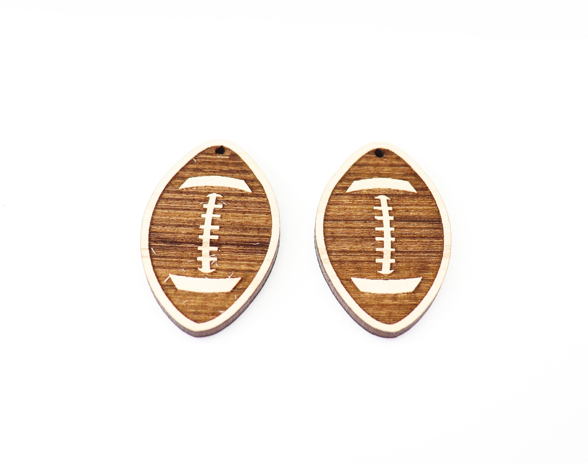 Football wood earring blanks, wood cutouts, earring blanks