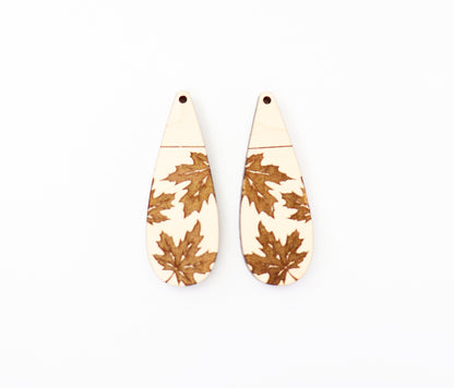 Maple leaf earring blanks, laser cut earring blanks