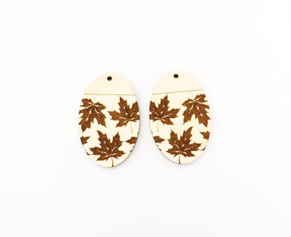 Maple leaf earring blanks, wood earring blanks