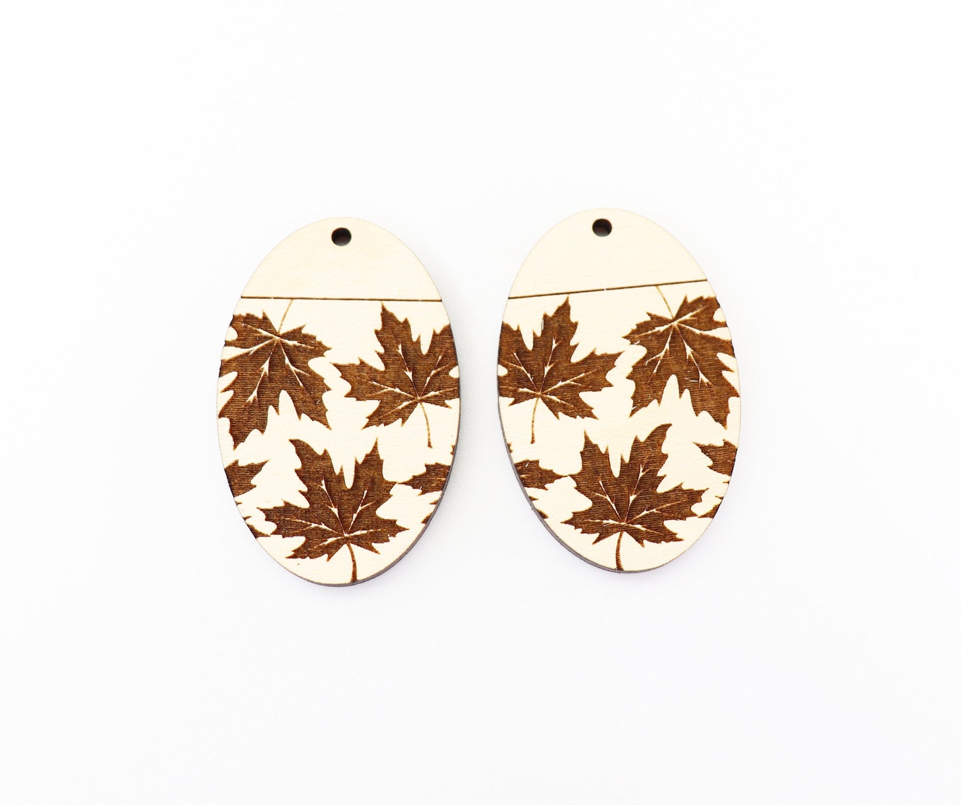 Maple leaf earring blanks, wood earring blanks