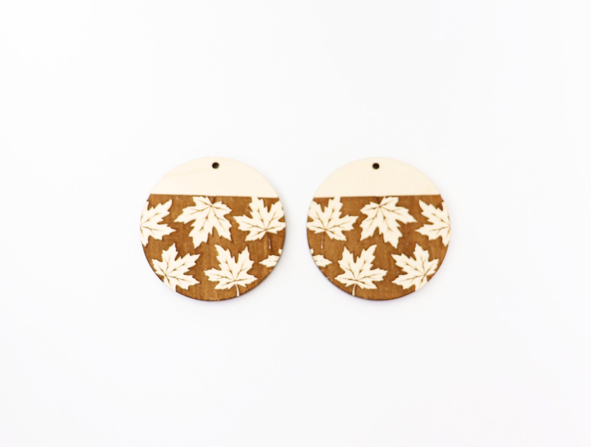 Maple leaf earring blanks, wood earring blanks