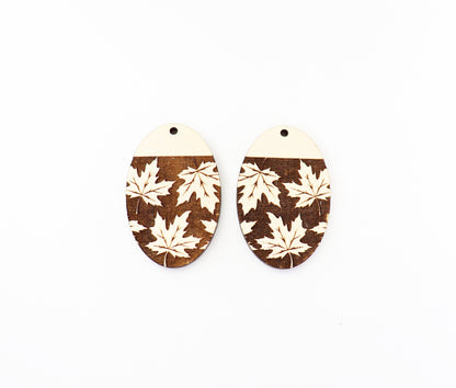 Maple leaf earring blanks, wood earring blanks