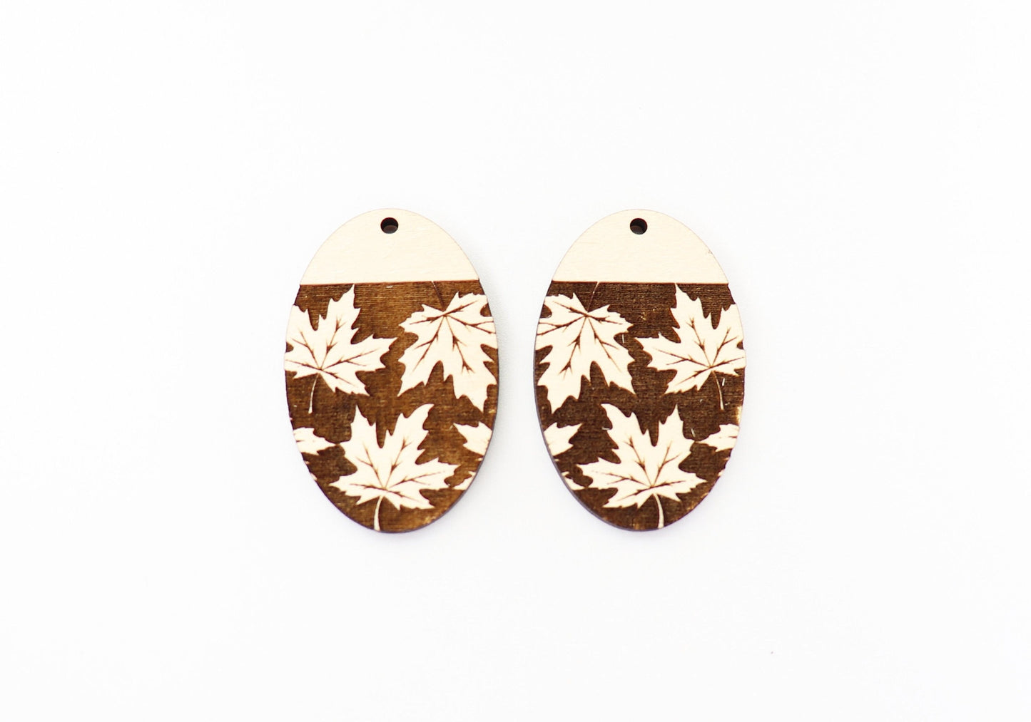 Maple leaf earring blanks, wood earring blanks