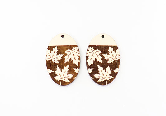 Maple leaf earring blanks, wood earring blanks