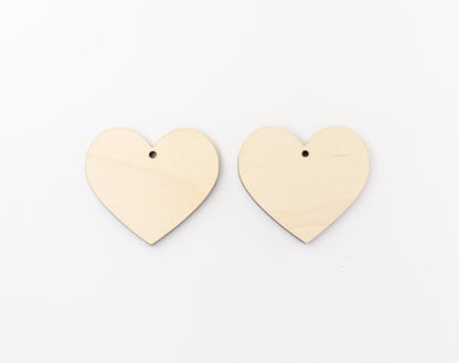 Heart earring blanks, laser cut blanks