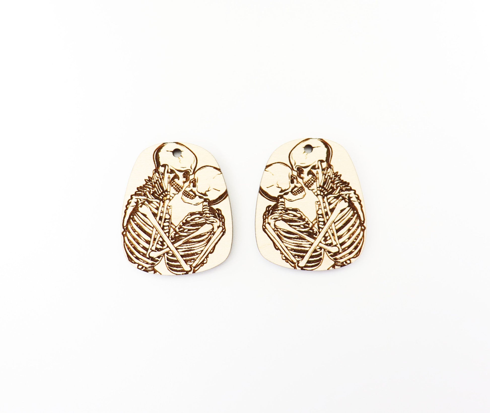 Skeleton couple earrings, earring blanks