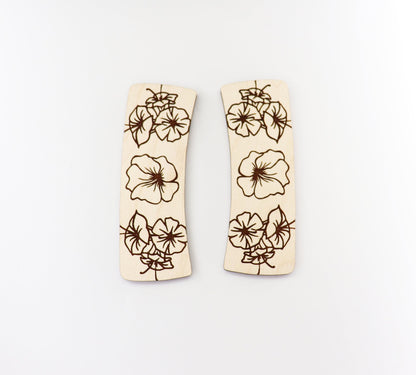 Floral Hair clip blanks, wood blanks, laser cut blanks