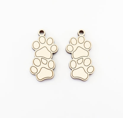 Paw print blanks, earring blanks, wood earrings