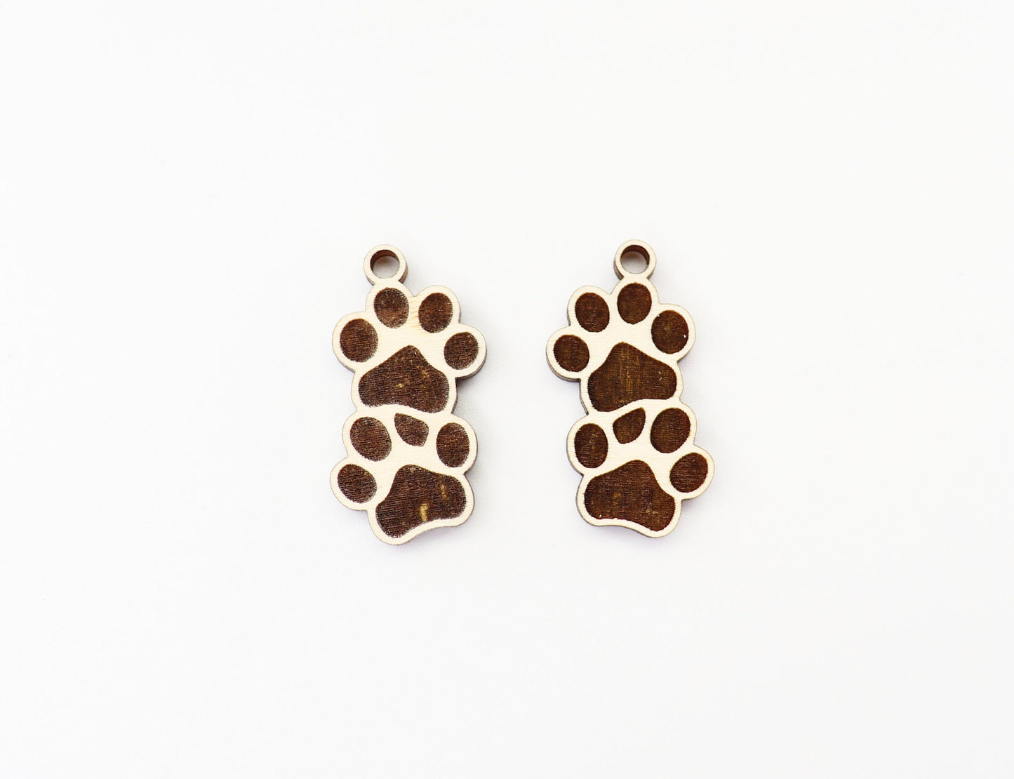 Paw print blanks, earring blanks, wood earrings