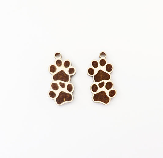 Paw print blanks, earring blanks, wood earrings