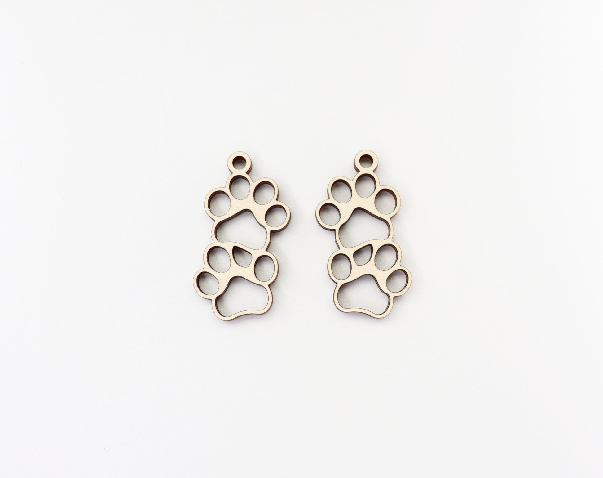 Paw print blanks, earring blanks, wood earrings