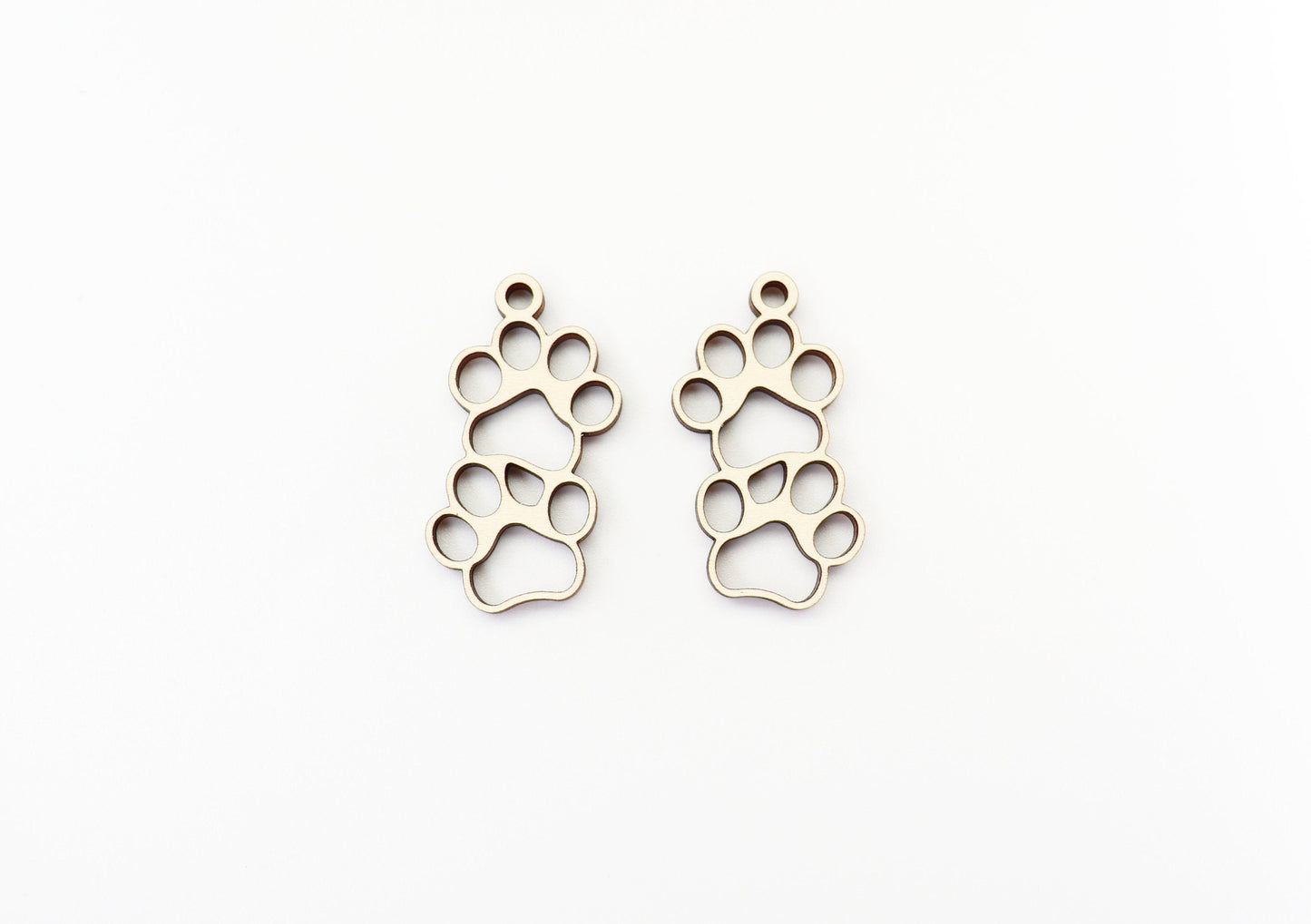 Paw print blanks, earring blanks, wood earrings