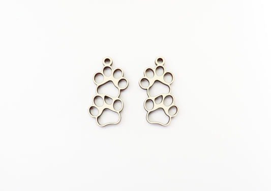 Paw print blanks, earring blanks, wood earrings