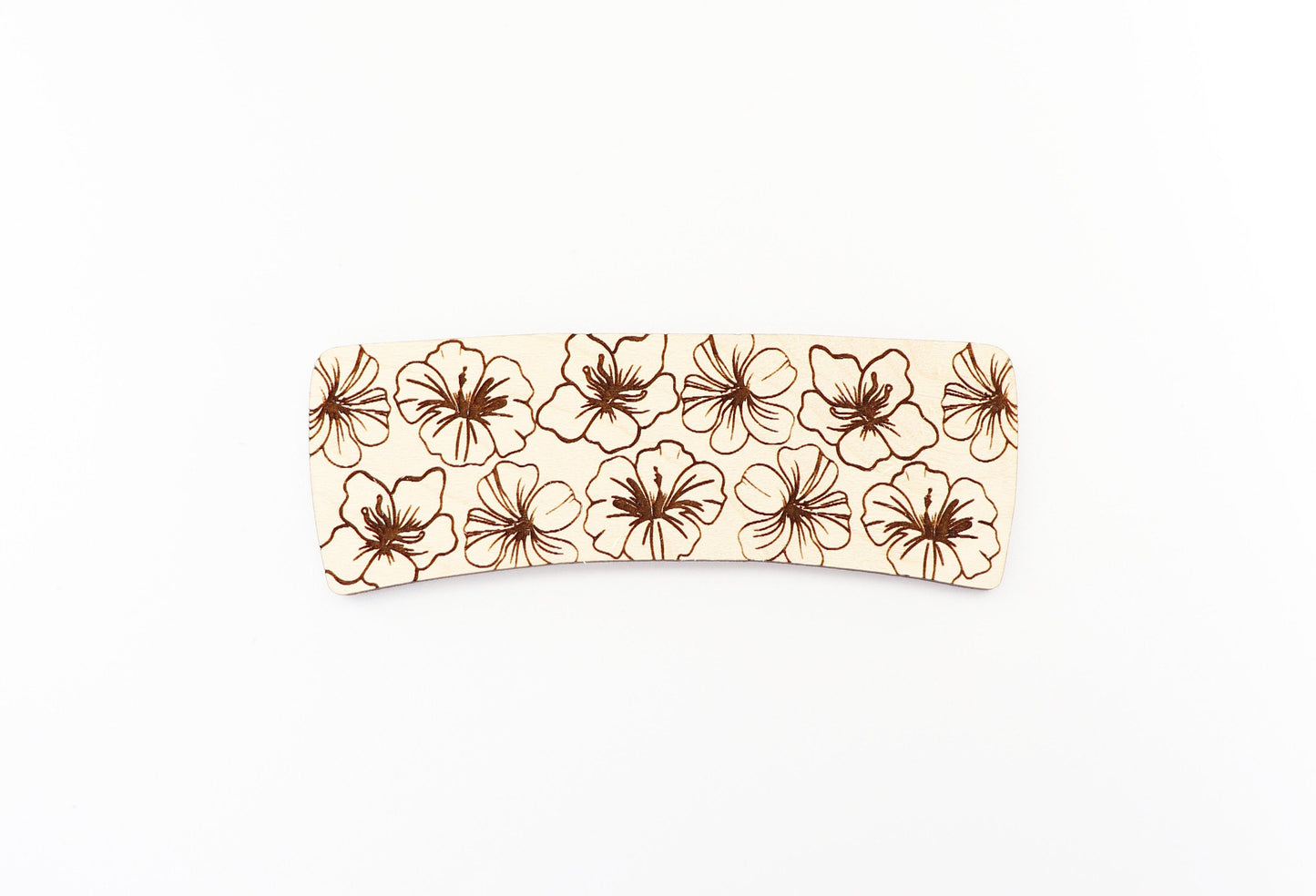 Hibiscus Hair clip blanks, wood blanks, laser cut blanks