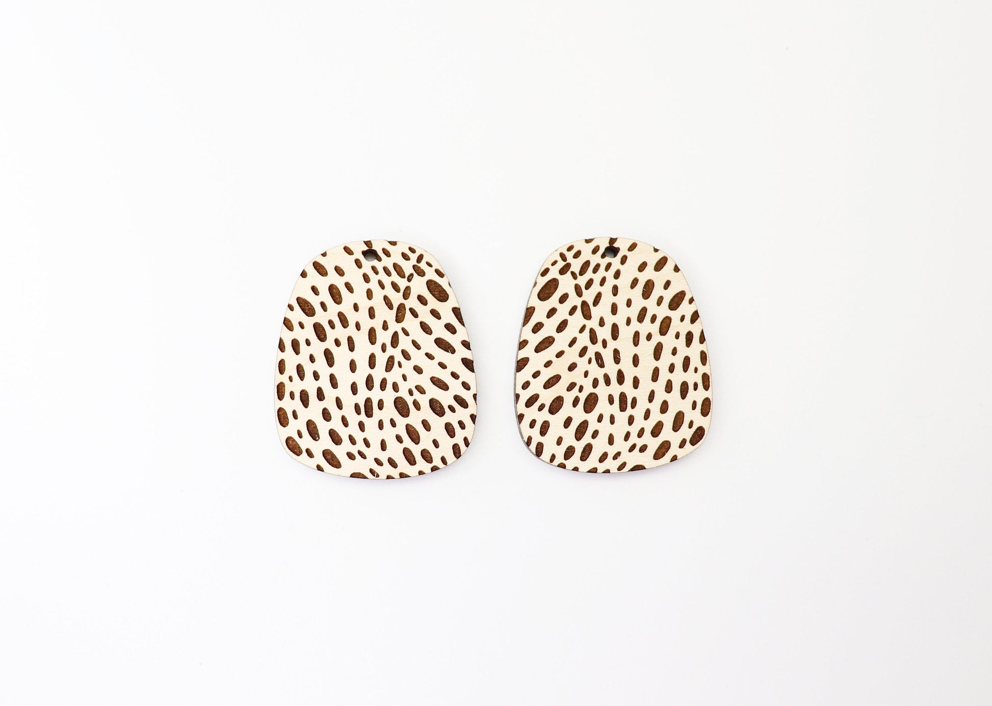 Spotted earring blanks, wood earrings