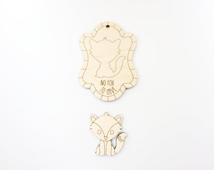 Fox Car charm blank, wood blanks