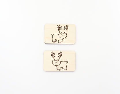 2 Inch Reindeer Hair clip blanks, wood blanks, laser cut blanks