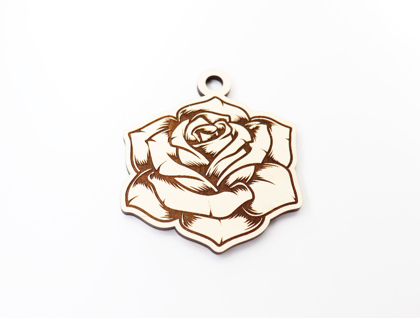 Rose car charm, wood blanks, car charm blanks