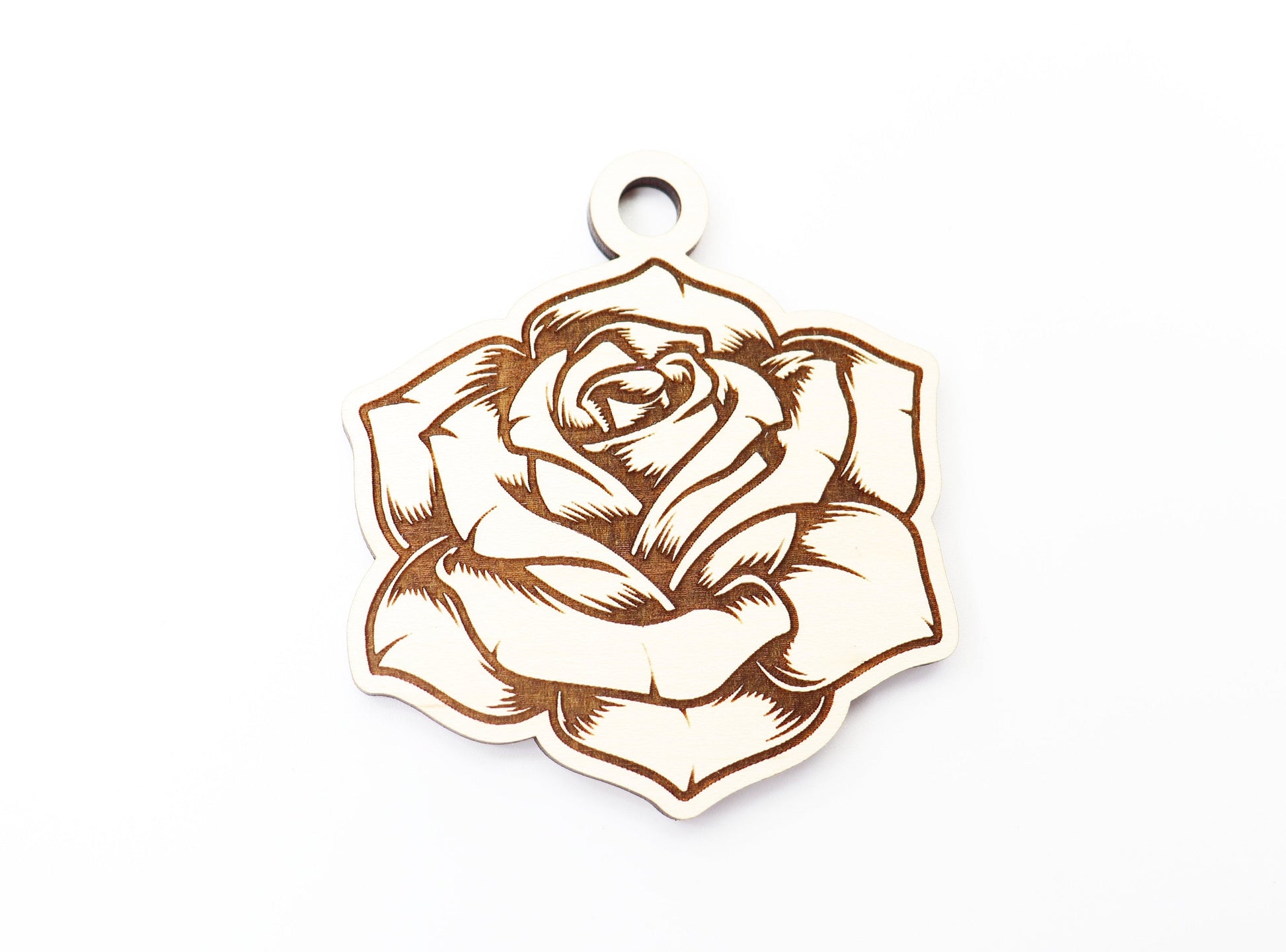 Rose car charm, wood blanks, car charm blanks