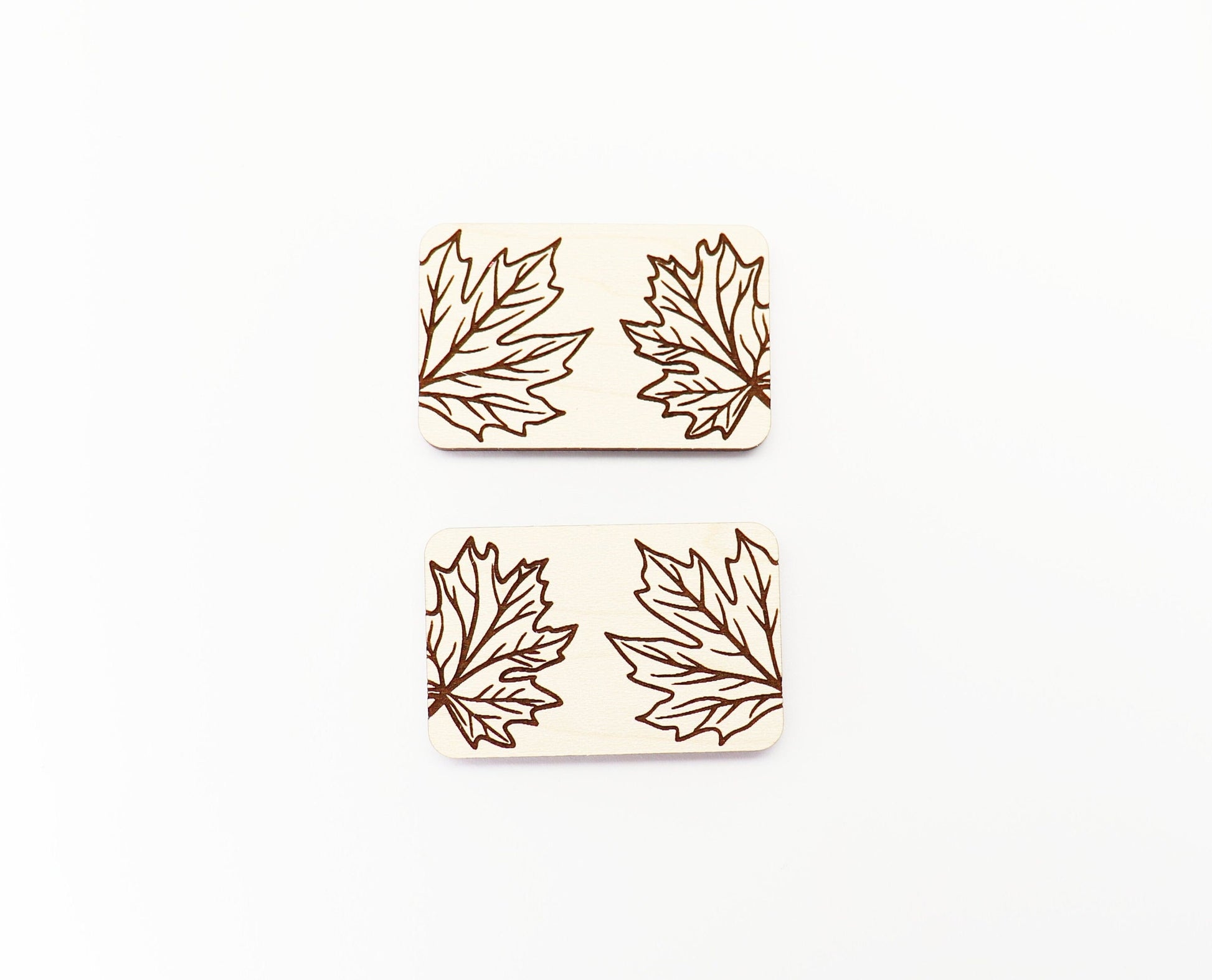 2 Inch Maple leaf Hair clip blanks, wood blanks, laser cut blanks