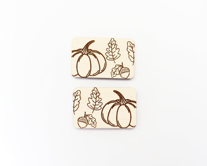 2 Inch fall Pumpkin Hair clip blanks, wood blanks, laser cut blanks