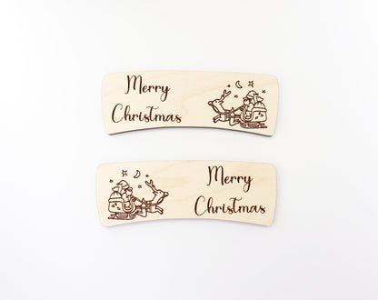 Merry Christmas Hair clip blanks, wood blanks