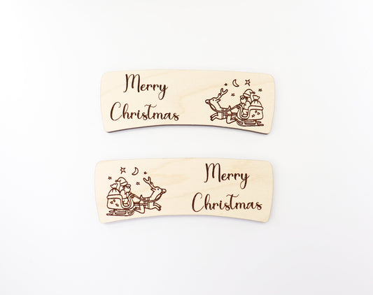 Merry Christmas Hair clip blanks, wood blanks