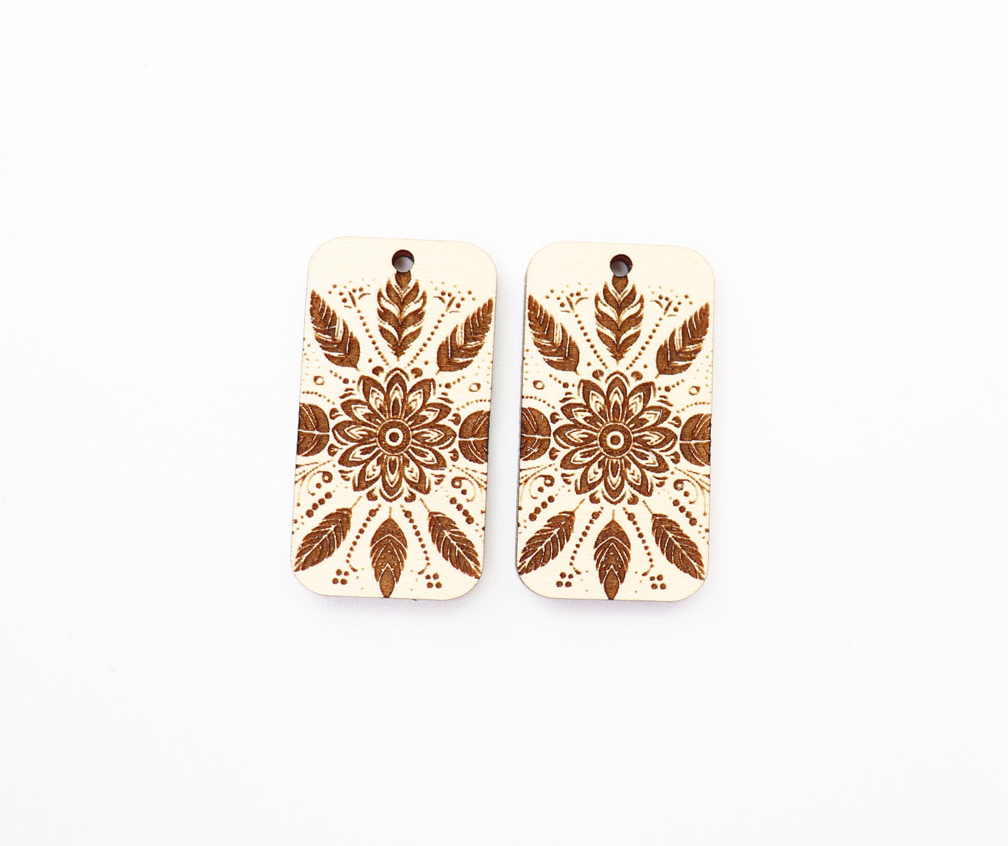 Feather bar earring blanks, wood earring blanks