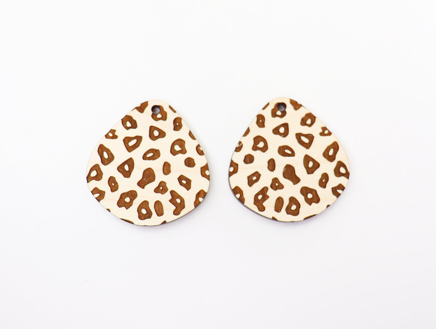 Cheetah print wood earring blanks, wood blanks