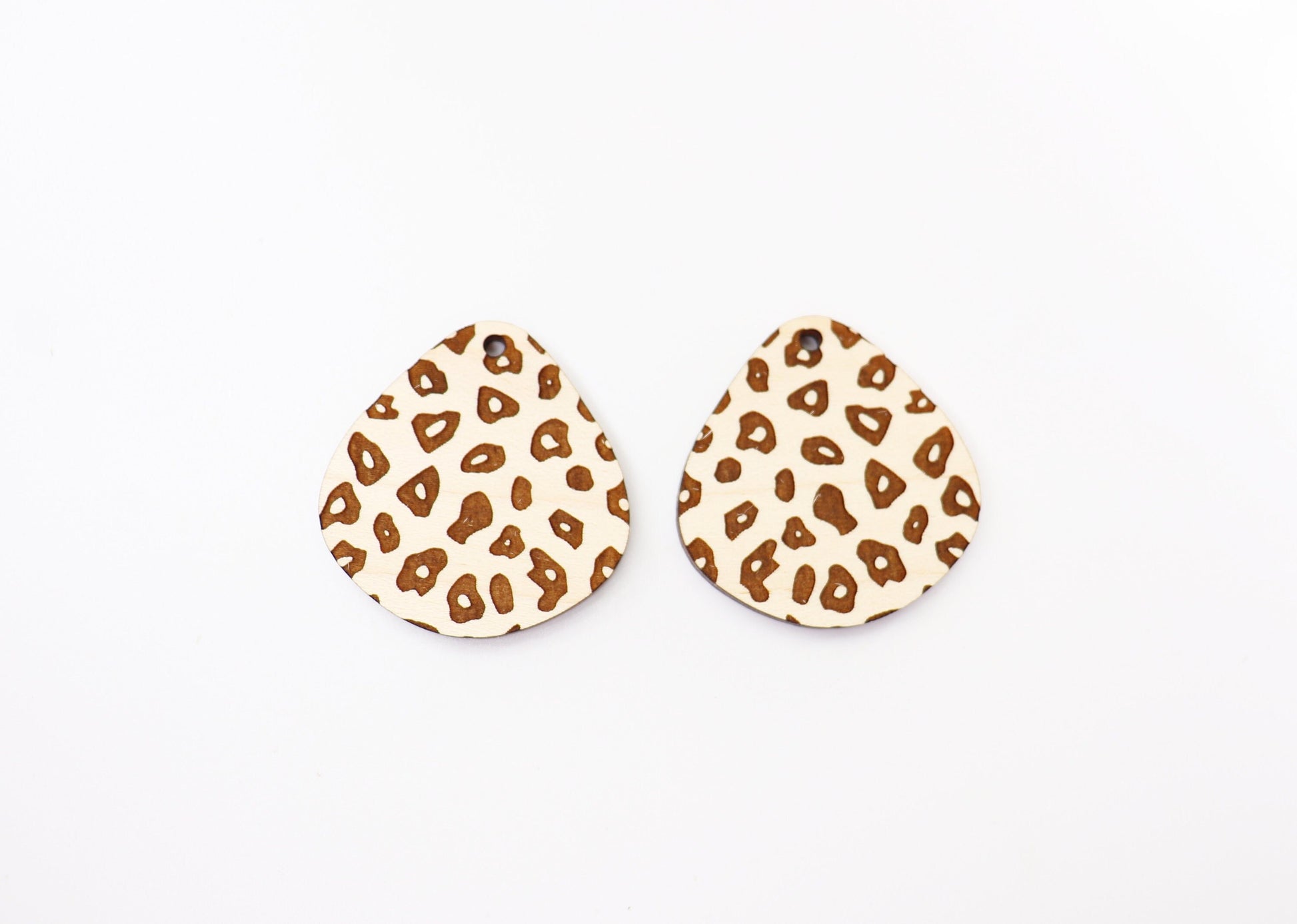 Cheetah print wood earring blanks, wood blanks