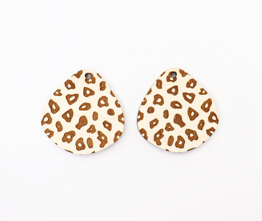 Cheetah print wood earring blanks, wood blanks