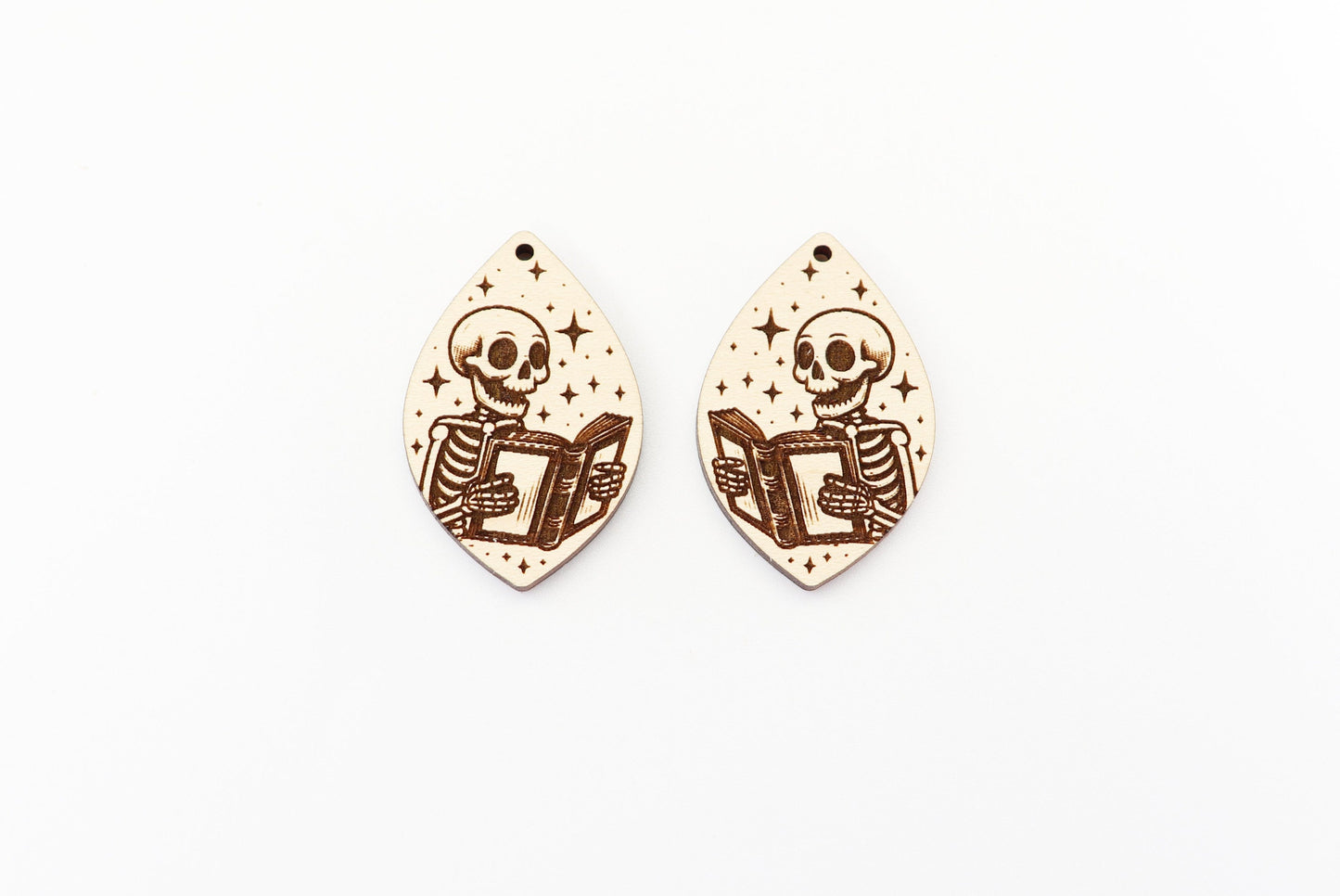 Skeleton reading earrings, earring blanks