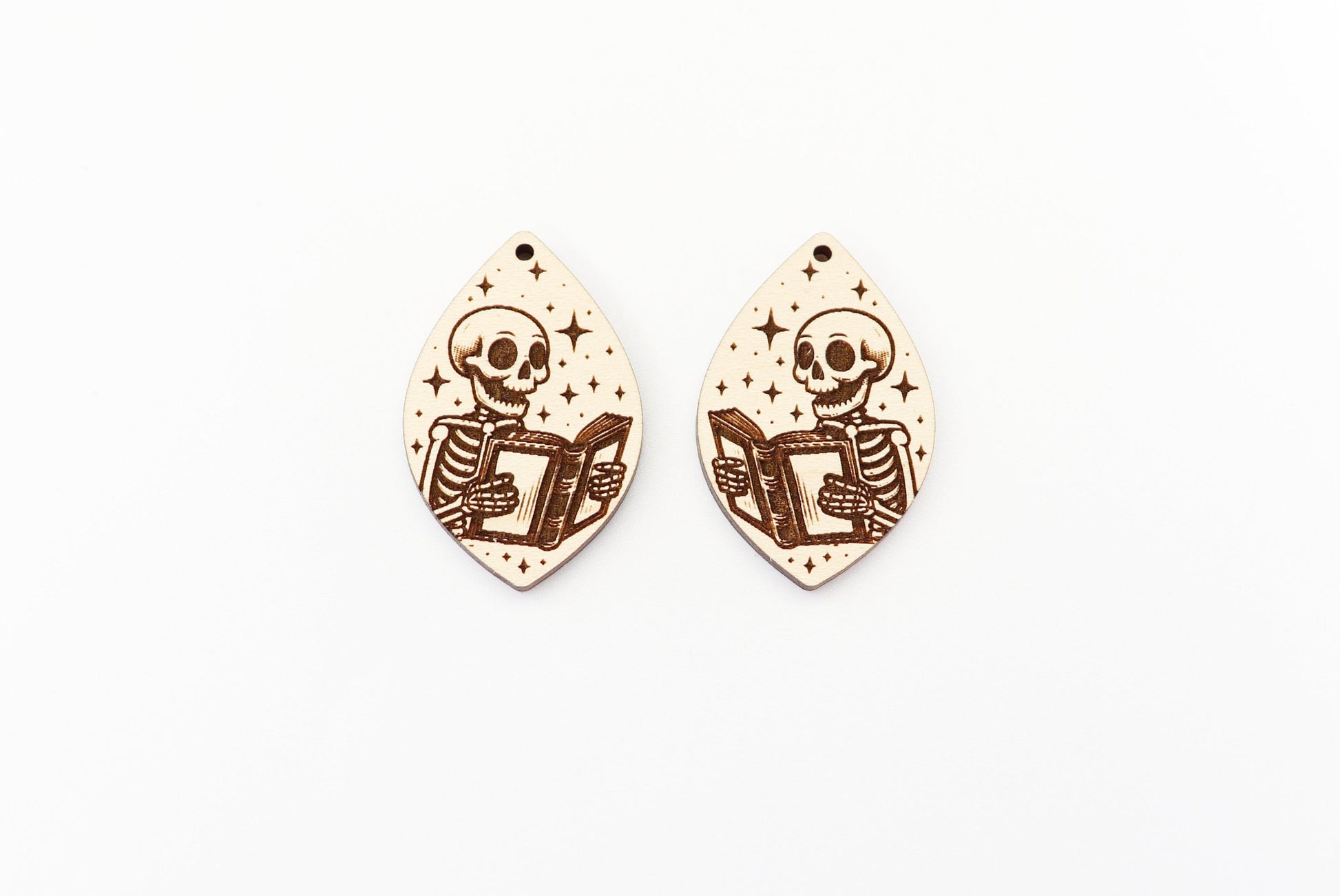 Skeleton reading earrings, earring blanks